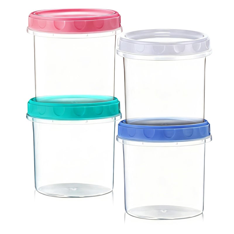 AskBed 4 Pack 16Oz (500ML) Freezer Storage Containers - airtight Plastic Food Storage with Twist Top Lids - Image 1