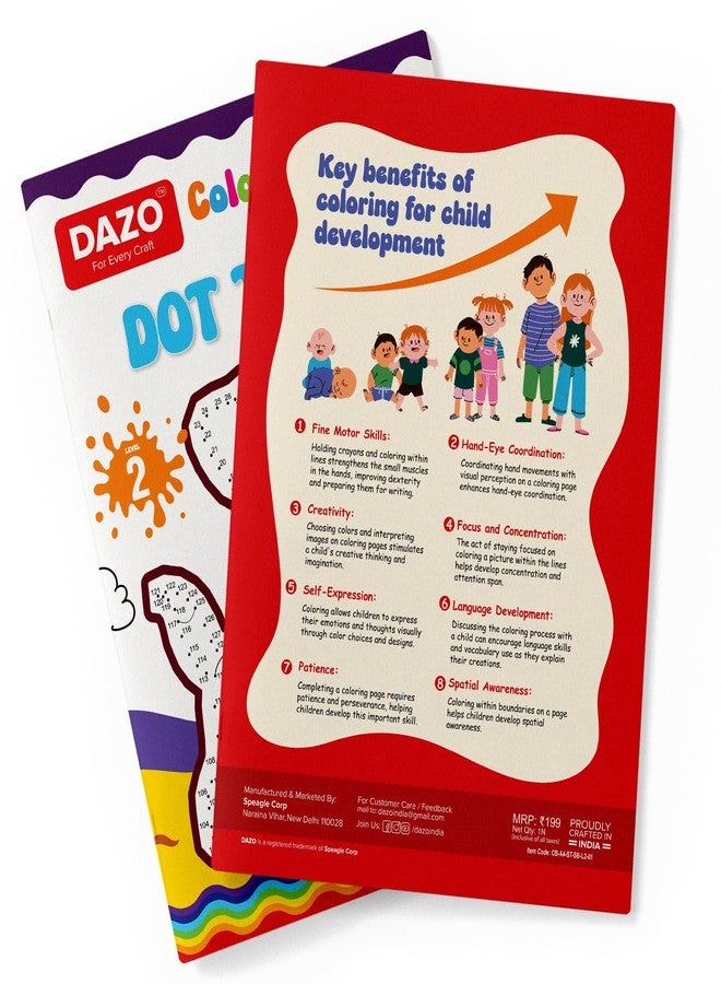 Dazo Coloring Book | Dot to Dot & Color: Fun & Educational Activity Book for Kids | 8.5 x 11 Inches | Boosts Focus, Creativity, and Number Recognition - Image 5