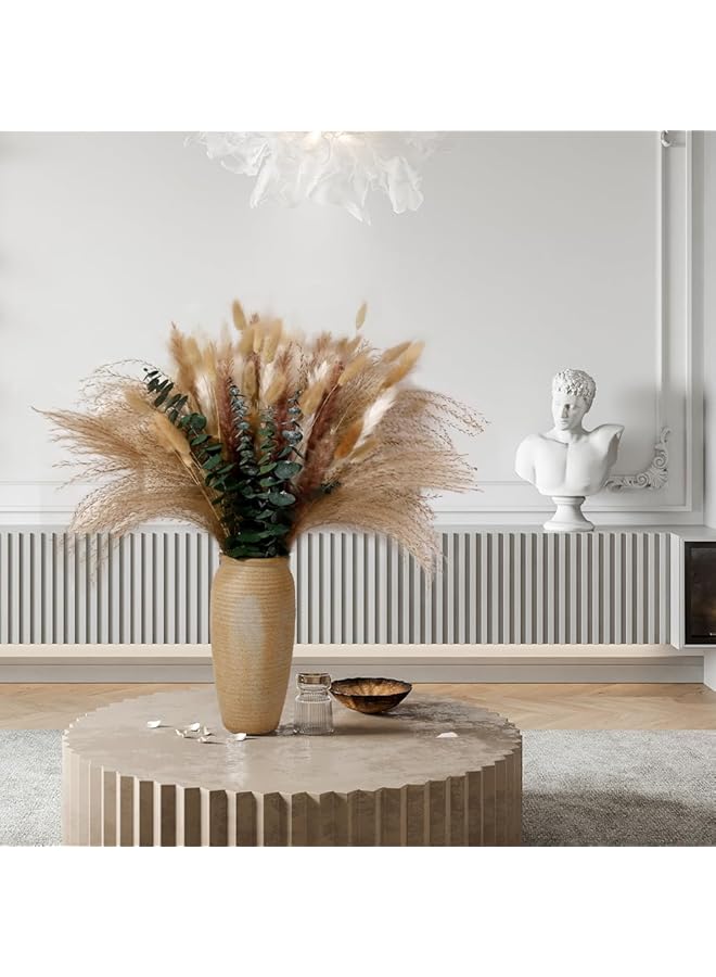 erorex 90Pcs Dried Pampas Grass Baby Pampas Grass Reed Grass Reed Grass Reed Grass Rabbit Tails Eucalyptus Home Decor Bouquet Dried Flowers For Wedding Decor - Image 2