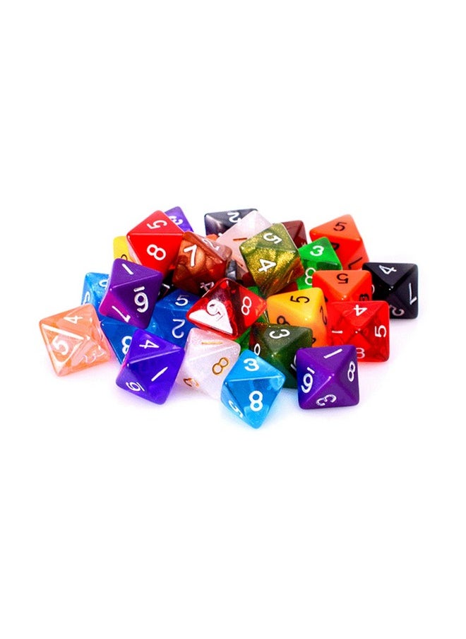 Easy Roller Dice Co. 25 Count Assorted Pack of 8 Sided Dice - Multi Colored Assortment of D8 Polyhedral Dice 