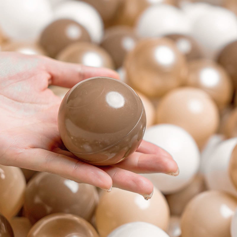 TRENDPLAY Plastic Balls for Ball Pits - Pack of 100 Hollow Balls- Safe and Exciting Playtime - Perfect for Toddler Baby Pools,Party,Festival Decoration, Pearl Brown+Brown+Khaki - Image 1
