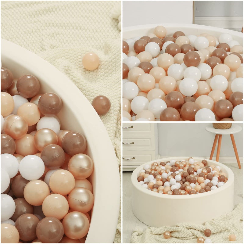 TRENDPLAY Plastic Balls for Ball Pits - Pack of 100 Hollow Balls- Safe and Exciting Playtime - Perfect for Toddler Baby Pools,Party,Festival Decoration, Pearl Brown+Brown+Khaki - Image 4