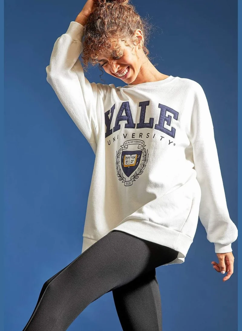 ديفاكتو Yale University Licenced Oversize Long Sleeve Sweatshirt