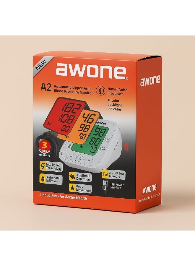AWONE A2 Automatic Upper Arm Blood Pressure Monitor - Image 2