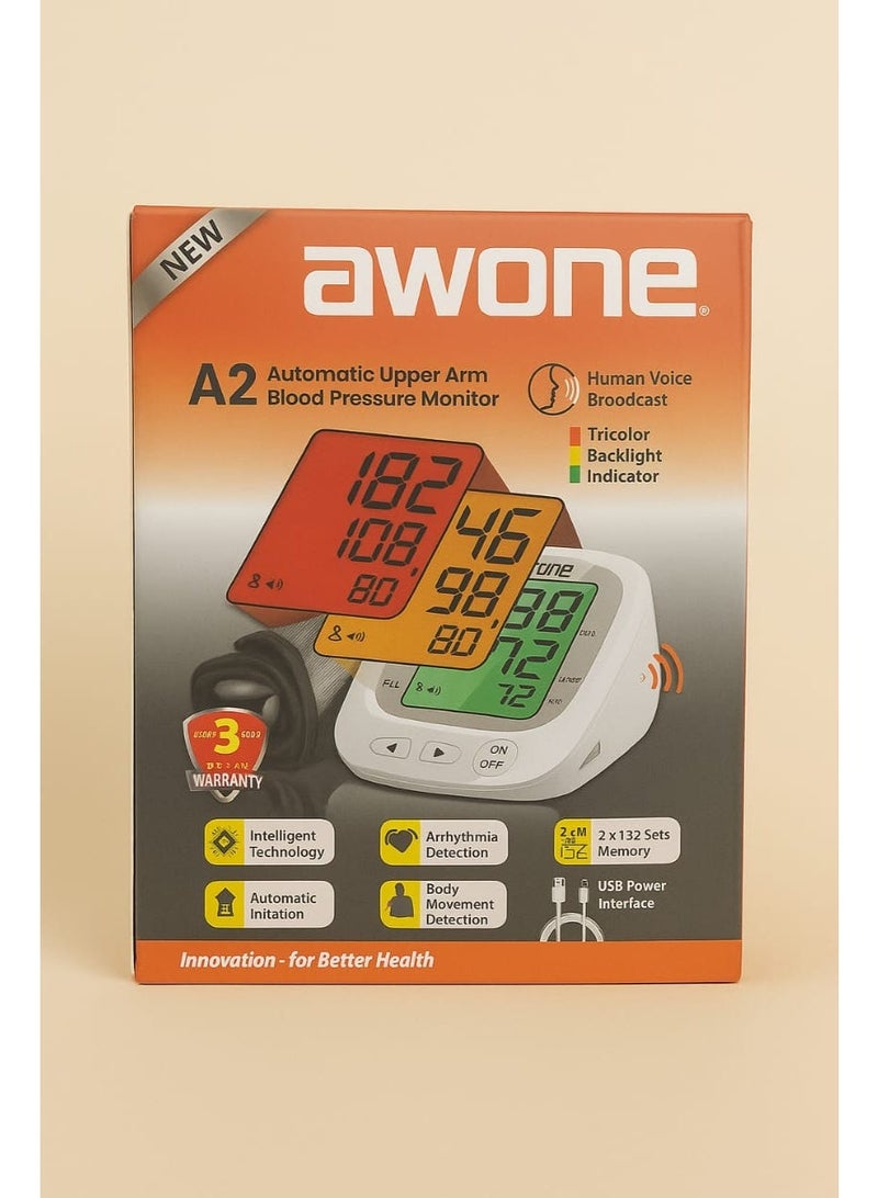 AWONE A2 Automatic Upper Arm Blood Pressure Monitor - Image 1