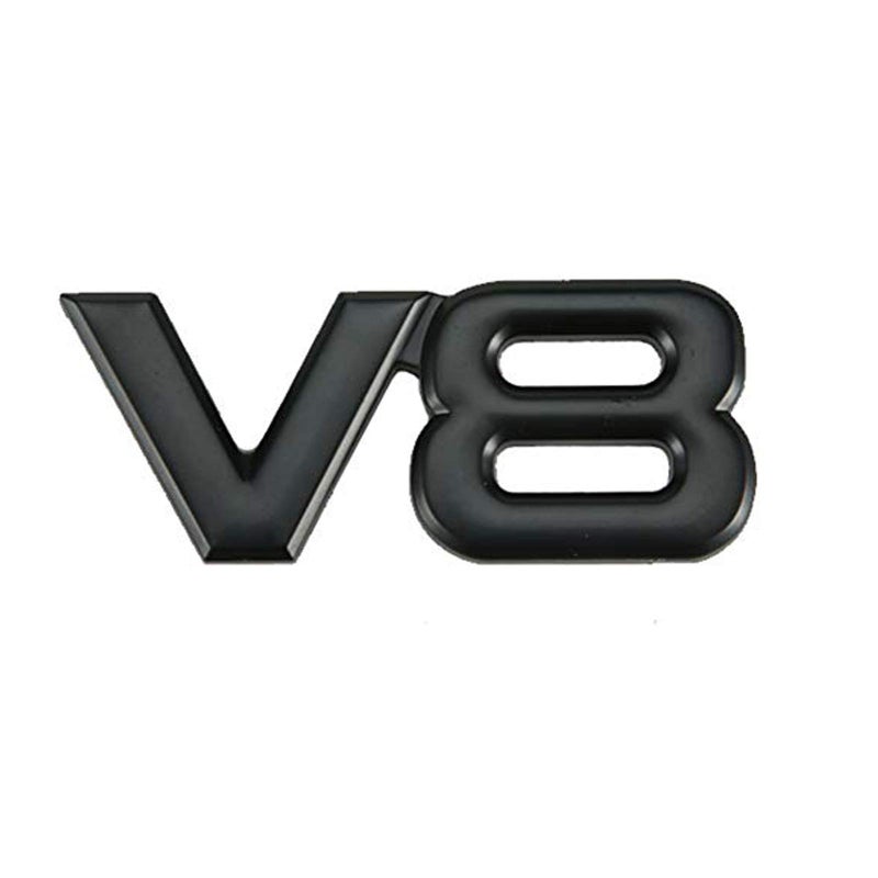 DSYCAR V8 Emblem Car Sticker 3D Metal Adhesive V8 Truck Car Badge Emblem Replacement Accessories V8Black