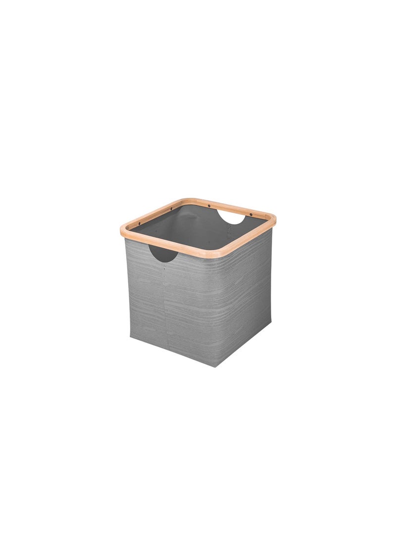 WAABI-SAABI Waabi Saabi Multipurpose Storage Basket with Bamboo Frame Versatile Organizer for Clothes Wardrobe Closet Toys and Books WS10033Grey  - Image 1