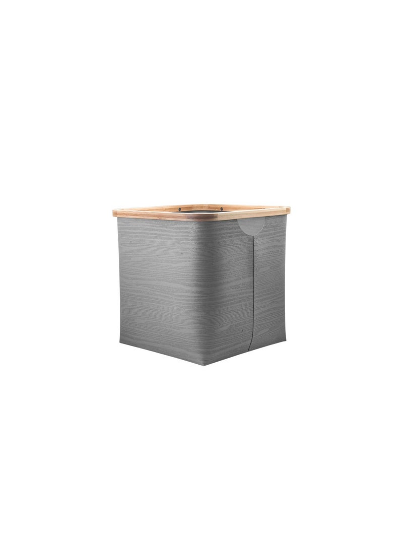 WAABI-SAABI Waabi Saabi Multipurpose Storage Basket with Bamboo Frame Versatile Organizer for Clothes Wardrobe Closet Toys and Books WS10033Grey  - Image 2