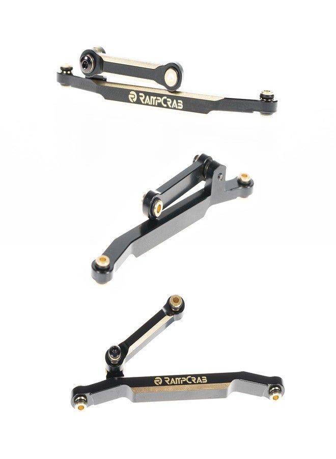 RampCrab Brass Steering Links for FCX24, Steering Rod Tie Linkages Set for FMS FCX24, Fit for 1/24 RC Crawler Car FCX24 Power Wagon Butcher, Max Smasher Big Foot Monster Truck, K5 Blazer, Black - Image 2