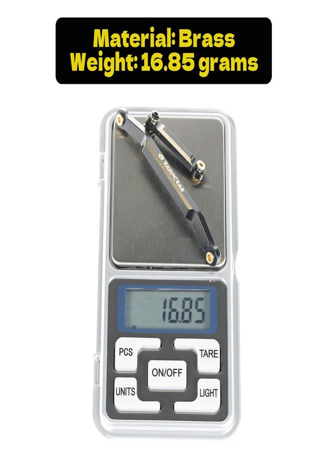 RampCrab Brass Steering Links for FCX24, Steering Rod Tie Linkages Set for FMS FCX24, Fit for 1/24 RC Crawler Car FCX24 Power Wagon Butcher, Max Smasher Big Foot Monster Truck, K5 Blazer, Black - Image 4