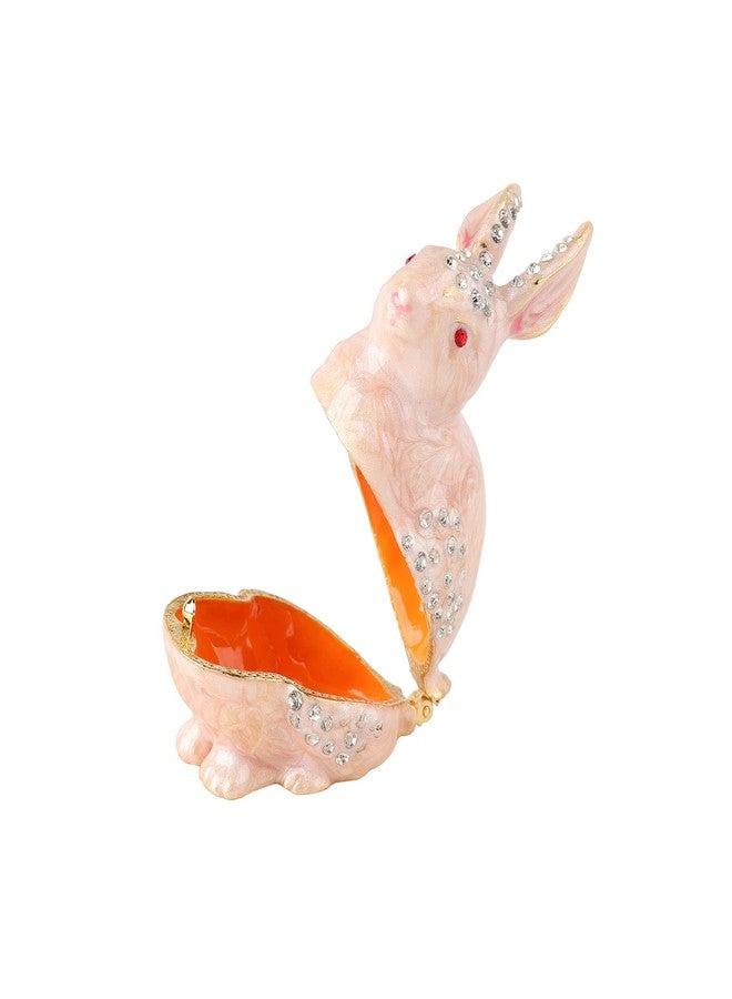 QIFU Cute Mini Pink Rabbit Style Enameled Trinket Box Hinged, Unique Gift for Family … - Image 3