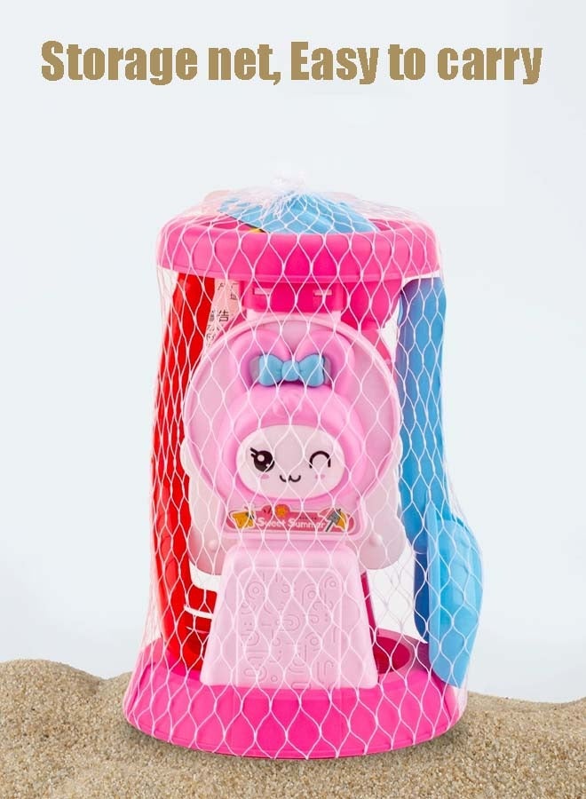 إيزي سو مجموعة من 5 قطع من ألعاب رمل الشاطئ للأطفال، مجموعة ألعاب رمل للسفر مع عربة شاطئ، ساعة رملية، مجرفة، مجموعة ألعاب قلعة رملية، قوالب حيوانات بحرية، ألعاب صندوق رمل للأولاد والبنات من سن 3 إلى 6 سنوات - Image 4