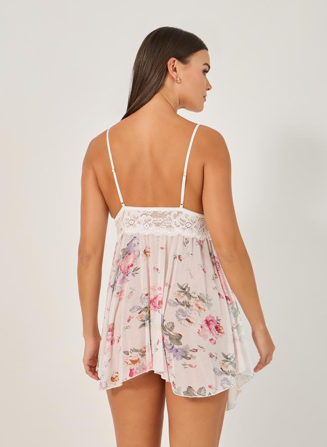 Styli Floral Lace Babydoll Lingerie  - Image 3