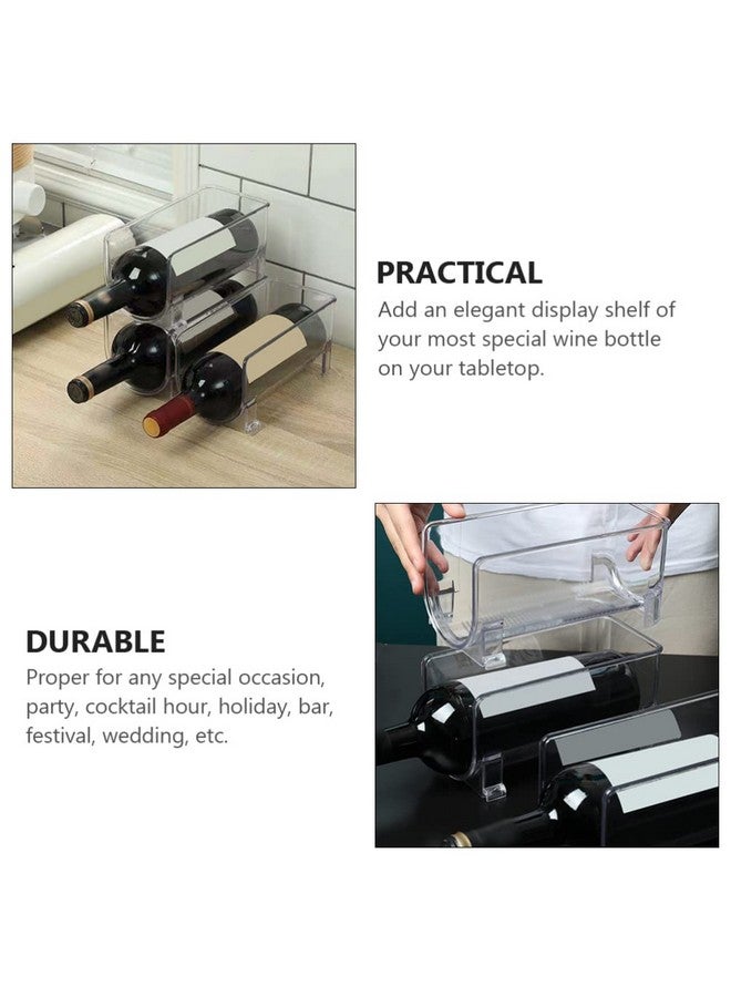 Cabilock Refrigerator Wine Champagne Holder Drawer: 2Pcs Plastic Stackable Beer Stand Transparent Fridge Drawer Organizer For Kitchen Fridge Countertops Pantry Storage - Image 5