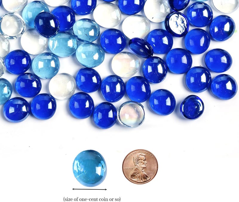 MBKHFLL 5lbs Flat Glass Marbles for Vase, 500 Pcs Glass Pebbles. Decorative Glass Beads for Vase Fillers Candle Aquarium Crafts Fire Pit Glass and Wedding Decor - Image 2