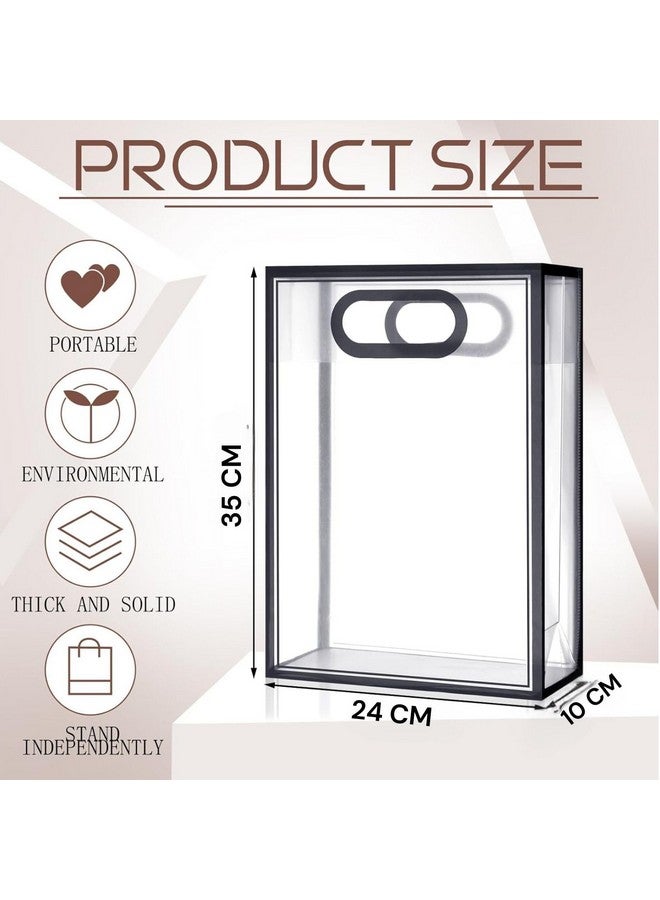 Satyam Kraft SATYAM KRAFT 6 Pcs Transparent Multipurpose Gift Bags | Gift for Her/Him, Mothers Day Gifting,Gift Bags, Wedding Return Gifts, Anniversary, Birthday, Hamper, Shopping & Party (Black, Medium) - Image 3
