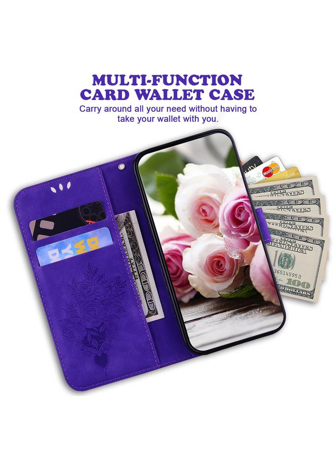 S-TOP Case For iPhone 14 Butterfly Rose Embossed Leather Phone Case - Image 4