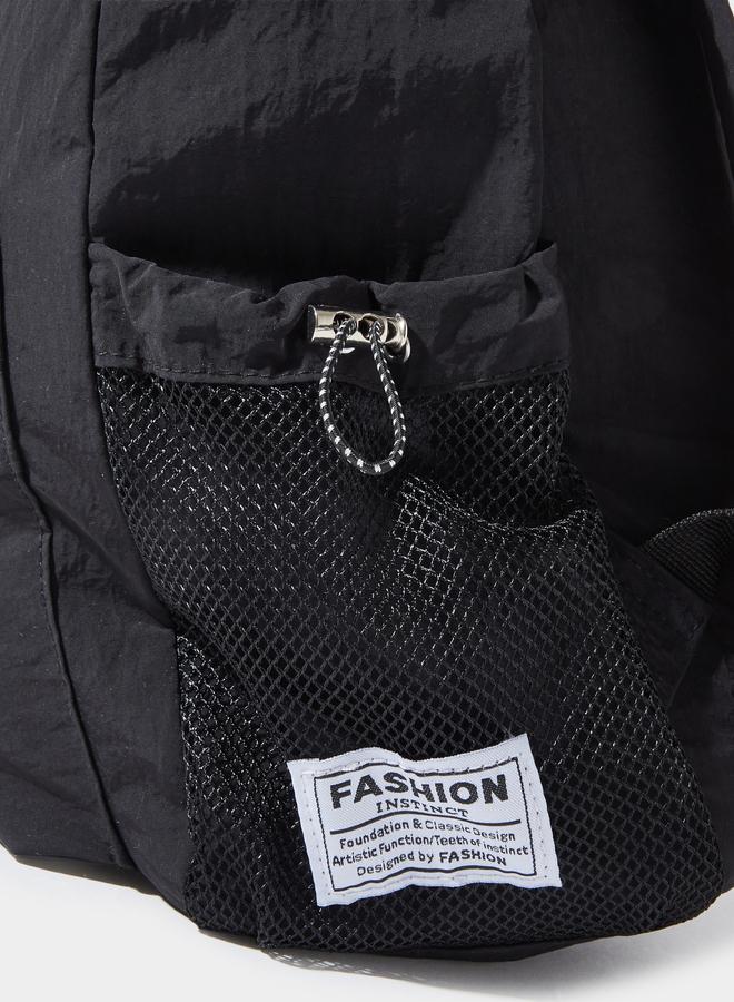 Styli Solid Backpack With Side Mesh Pocket - Image 3