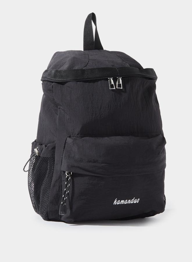 Styli Solid Backpack With Side Mesh Pocket - Image 1