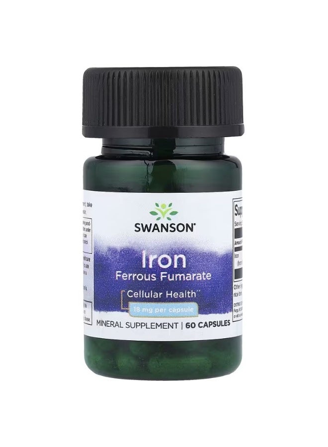 سوانسون، فومارات الحديدوز، 18 ملجم، 60 كبسولة