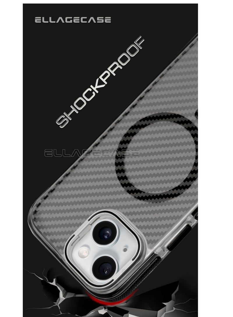 ELLAGECASE حافظة مع حامل لجهاز آيفون 15، حماية كاميرا صلبة، مضادة للصدمات، متوافقة مع ماغسيف والشحن اللاسلكي - Image 4