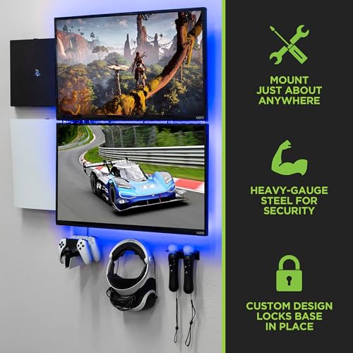 HIDEit Mounts Wall Mount for PS5 DualSense Charging Station - American Company - Steel Mount for PS5 DualSense Charging Station, Works with PlayStation 5 DualSense Controllers - Patent Pending - Image 3