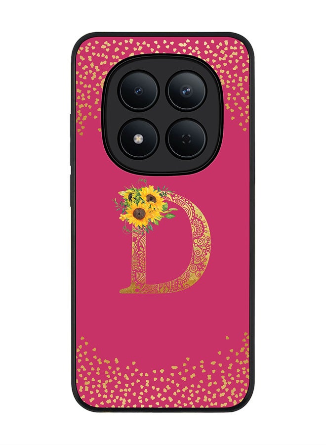 For Xiaomi Redmi Note 15 Pro 5G Case,Slim fit Camera Protection, Shockproof Thin Phone cover  - Custom Floral Monogram - D ( Deep Pink )