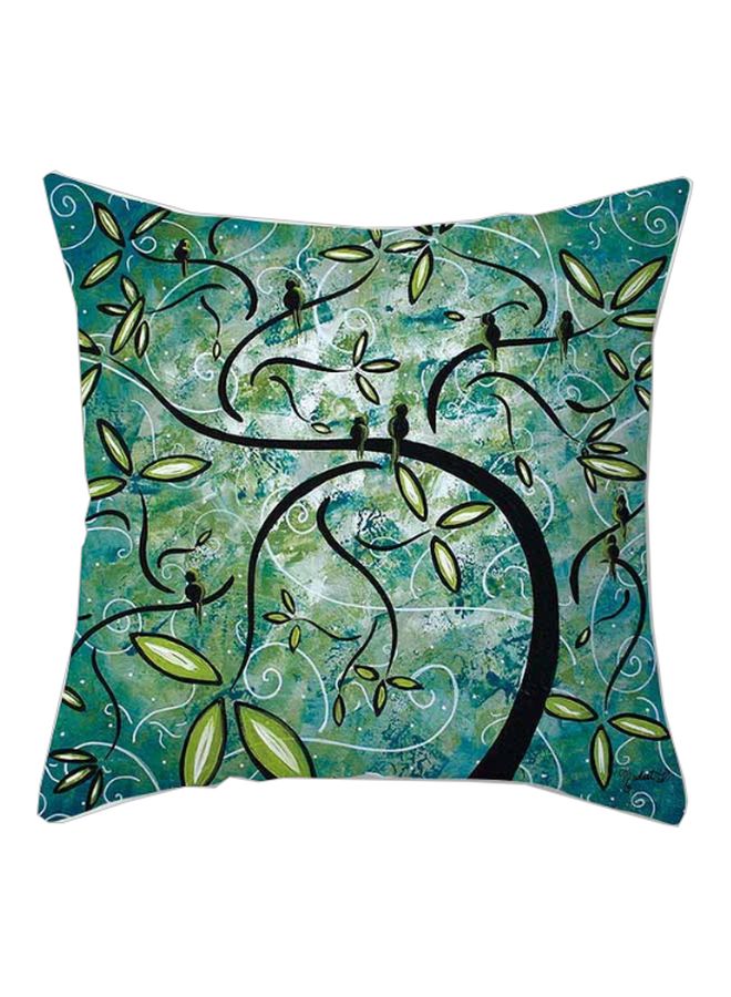 NIBEMINENT Tree Printed Cushion Cover Green/Black 45x45cm
