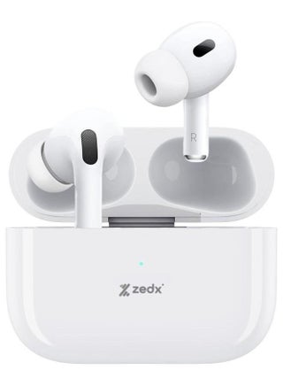 Zeepods Pro True Wireless Earphones with Powerful Bass and ENC Noise Cancellation, TWS Bluetooth, Clear Calls, and Premium Sound (White)