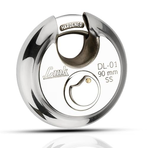 Link Disc Lock 90mm Padlock | Stainless Steel Body | Hardened Shackle | 3 Silver Keys with Hi-Tech Nickle | 1 Padlock | Made in India | 10 Years Warranty - Image 1