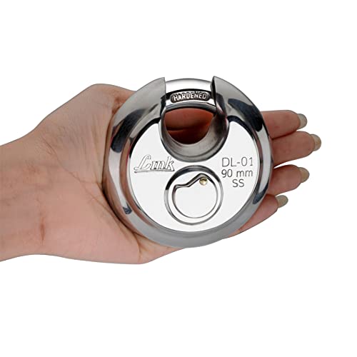 Link Disc Lock 90mm Padlock | Stainless Steel Body | Hardened Shackle | 3 Silver Keys with Hi-Tech Nickle | 1 Padlock | Made in India | 10 Years Warranty - Image 5