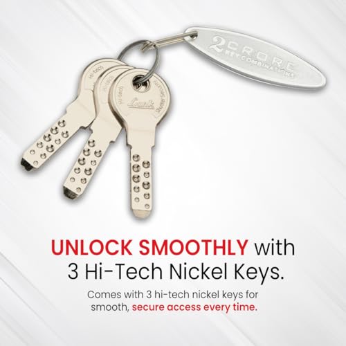 Link Disc Lock 90mm Padlock | Stainless Steel Body | Hardened Shackle | 3 Silver Keys with Hi-Tech Nickle | 1 Padlock | Made in India | 10 Years Warranty - Image 3