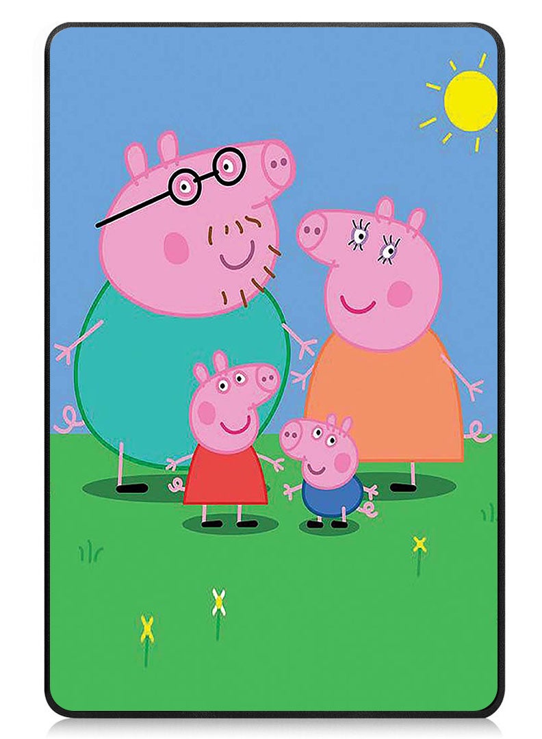 Theodor Protective Flip Case For Apple iPad Pro 13 (2024) With Trifold Stand Auto Wake Sleep Shockproof Cover Peppa Pig Family - Image 1