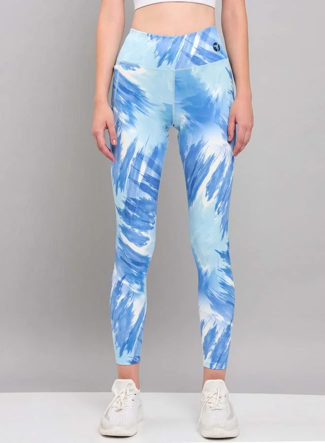تكنوسبورت All Over Tie Dye Print Active Tights with Pocket by Styli