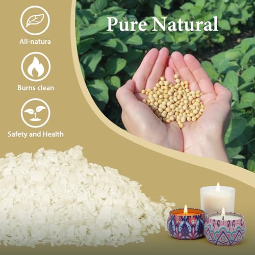 SACATR شمع سوي 5LB لصنع الشموع، 100% شمع سوي - شمع طبيعي للشموع - بدون إضافات ونقي، جودة ممتازة لشمع الشموع - Image 2