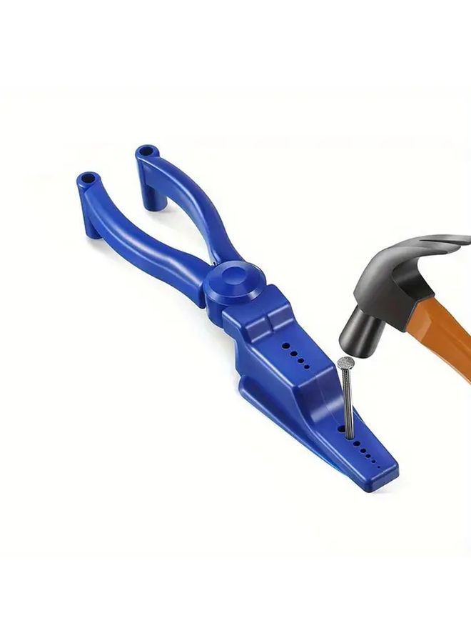 Red Plastic Nail Holder For Hammering Slip Joint Pliers Finger Safety Tool 1pc - Image 1