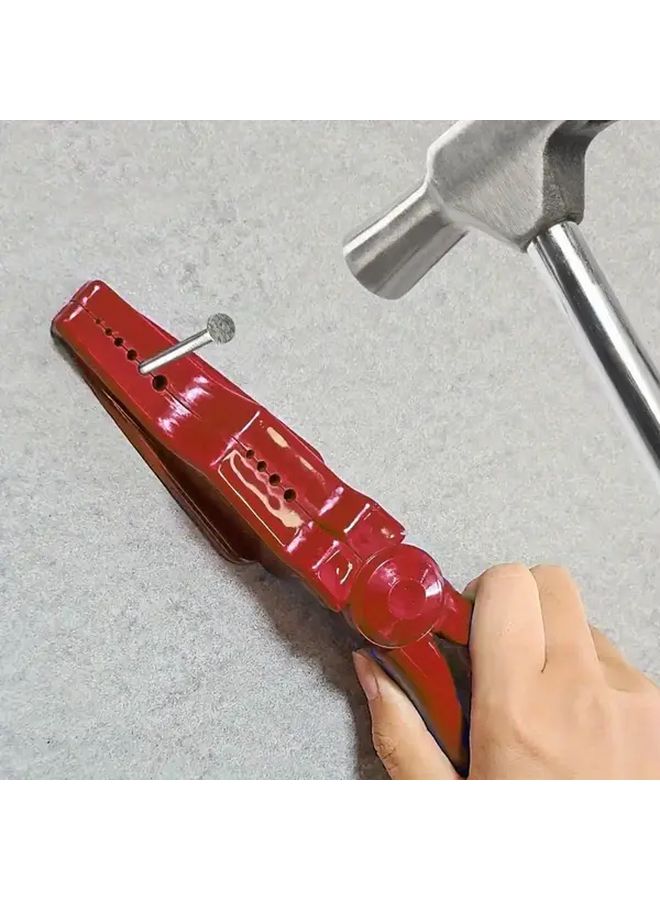 Red Plastic Nail Holder For Hammering Slip Joint Pliers Finger Safety Tool 1pc - Image 2