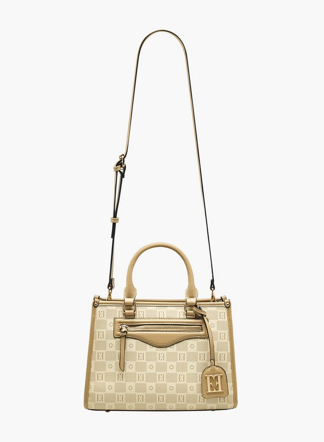 ايل حقيبة يد مطبوعة من إيل بمقبضين وإغلاق بسحاب - Image 3