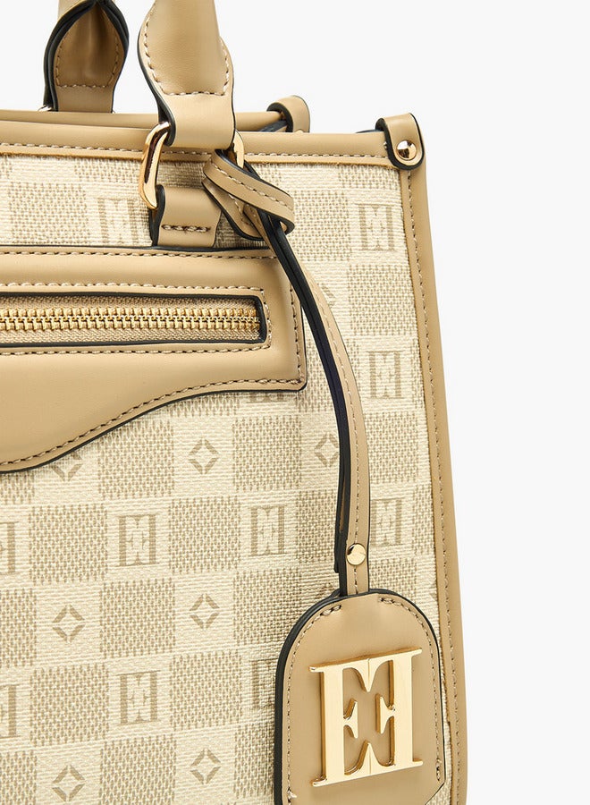 ايل حقيبة يد مطبوعة من إيل بمقبضين وإغلاق بسحاب - Image 5