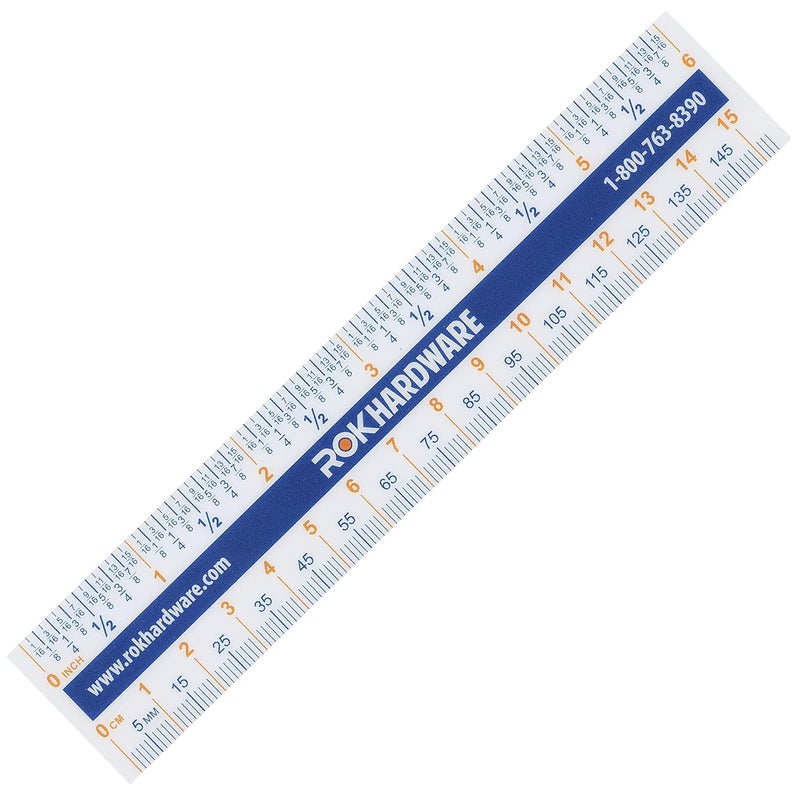 ROK 25 Pack Hardware Measuring Plastic Flexi 6" Easy Read 15 cm English Metric 150 mm Ruler Converter, ROKRULER - Image 1