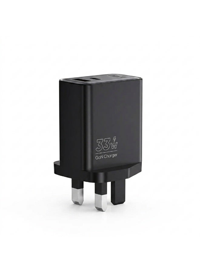 VIDVIE  Fast Wall Charger 33W GaN with Type-C & USB Ports Support PPS - Black - Image 1