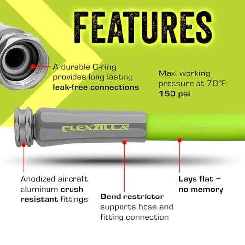Flexzilla Garden Utility Hose 5/8 in. x 15 ft., Lightweight All-Weather Water Hose, Durable and Flexible, Leak-Free Connections - Image 4