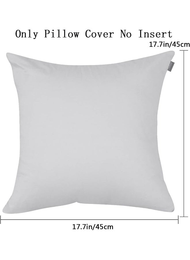Thmyo Thmyo 4Pack 100 Cotton Comfortable Solid Decorative Throw Pillow Case Square Cushion Cover Pillowcase Sublimation Blank Pillow Covers DIY Throw Pillowcase18x18 inch 45x45cmLight Silver Grey  - Image 5