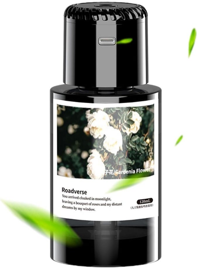 ليفي موزع روائح السيارة الذكي المزود بإسقاط النجوم - مرطب هواء قابل لإعادة الشحن عبر USB بسعة 120 مل مع إضاءة ليلية LED، وضع الرائحة التلقائي - كولونيا زهرة الجاردينيا الفاخرة للسيارة والمنزل والمكتب 🌸 - Image 1