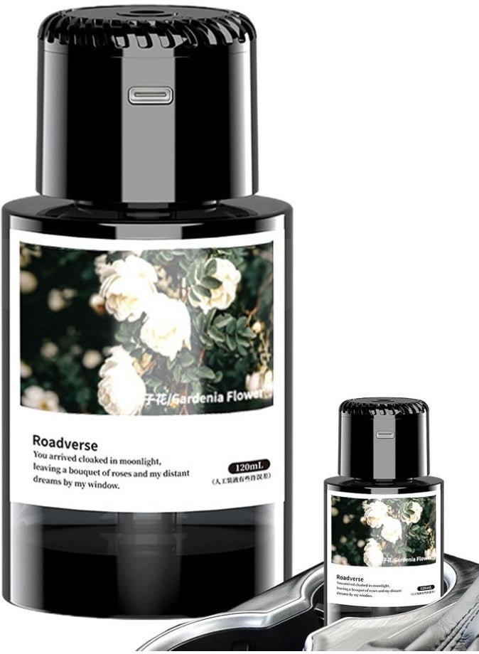 ليفي موزع روائح السيارة الذكي المزود بإسقاط النجوم - مرطب هواء قابل لإعادة الشحن عبر USB بسعة 120 مل مع إضاءة ليلية LED، وضع الرائحة التلقائي - كولونيا زهرة الجاردينيا الفاخرة للسيارة والمنزل والمكتب 🌸 - Image 4