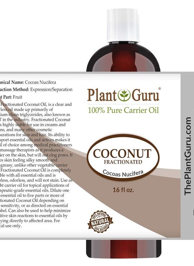 Plant Guru Carrier Oil Variety Set 16 oz Cold Pressed 100% Pure Natural Almond, Avocado, Coconut Fractionated, Grapeseed. For Aromatherapy Essential Oils, Skin & Hair Growth Moisturizer. Perfect for Body Massage  - Image 5