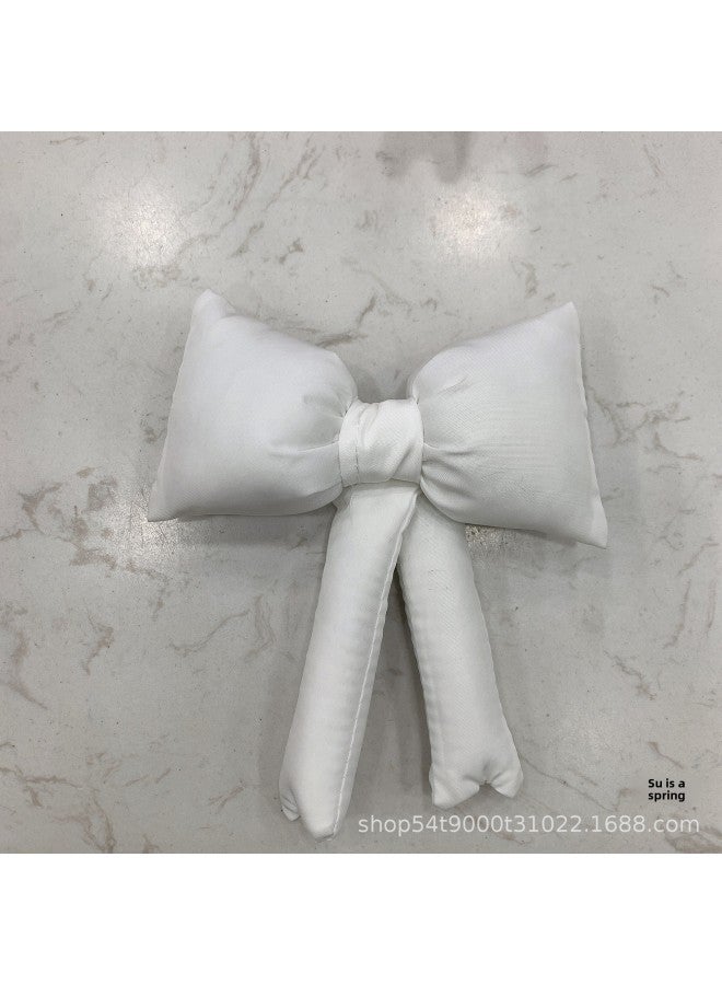 Fabric Bow All-match Dopamine Mobile Phone Back Clip Garment Accessories Fashion Cotton Filling Accessories-Color:White-Height:10✖️12 - Image 1