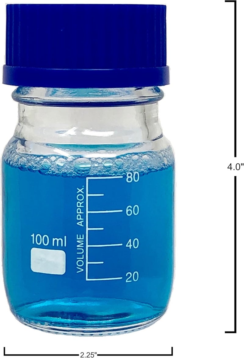 Karter Scientific 100ml Glass Round Media Storage Bottles with GL45 Screw Cap, Borosilicate Glass, 251X4 (Case of 6) - Image 2