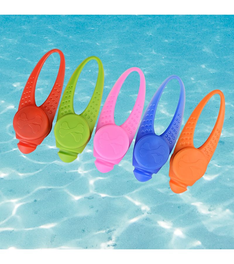 Pink Silicone Dog LED Pendant Night Walk Flashing Location Light Three Button Control Pet Safety Accessory - Image 3