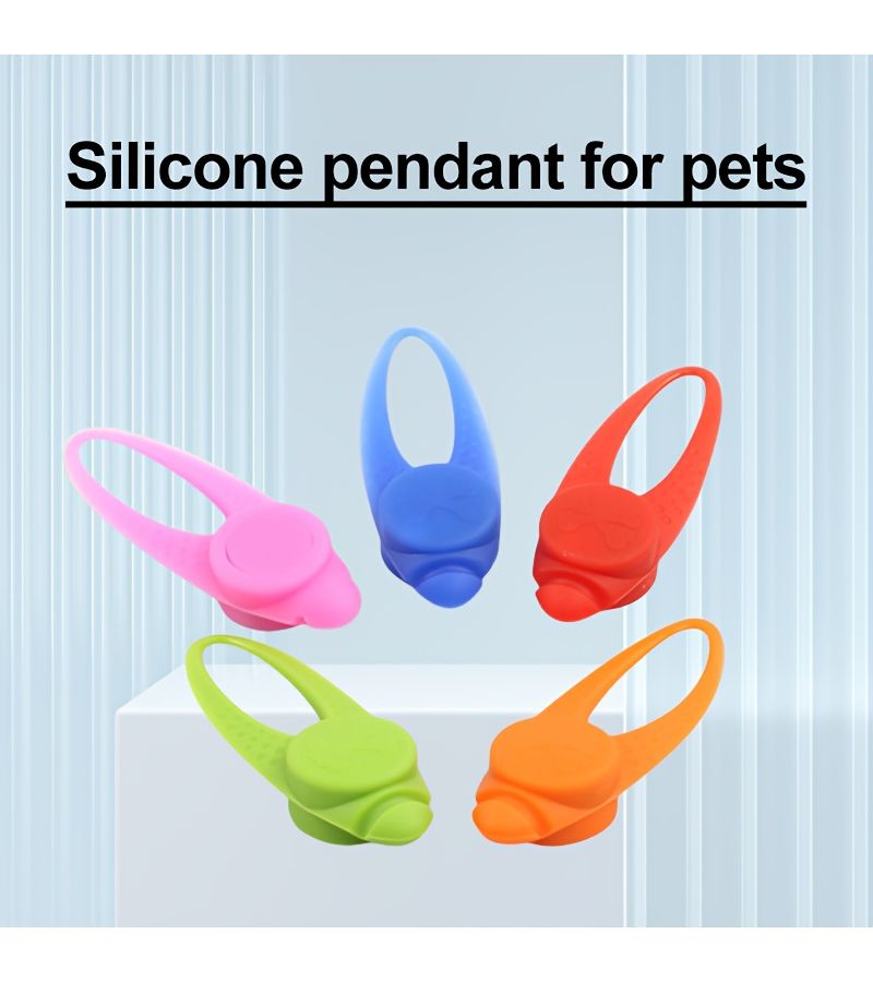 Pink Silicone Dog LED Pendant Night Walk Flashing Location Light Three Button Control Pet Safety Accessory - Image 1